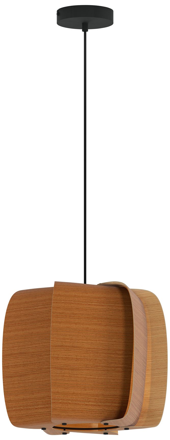 WEP Alba 40 15.75"W Pendant Black Finish with Petiribi/Ash Made to Ord