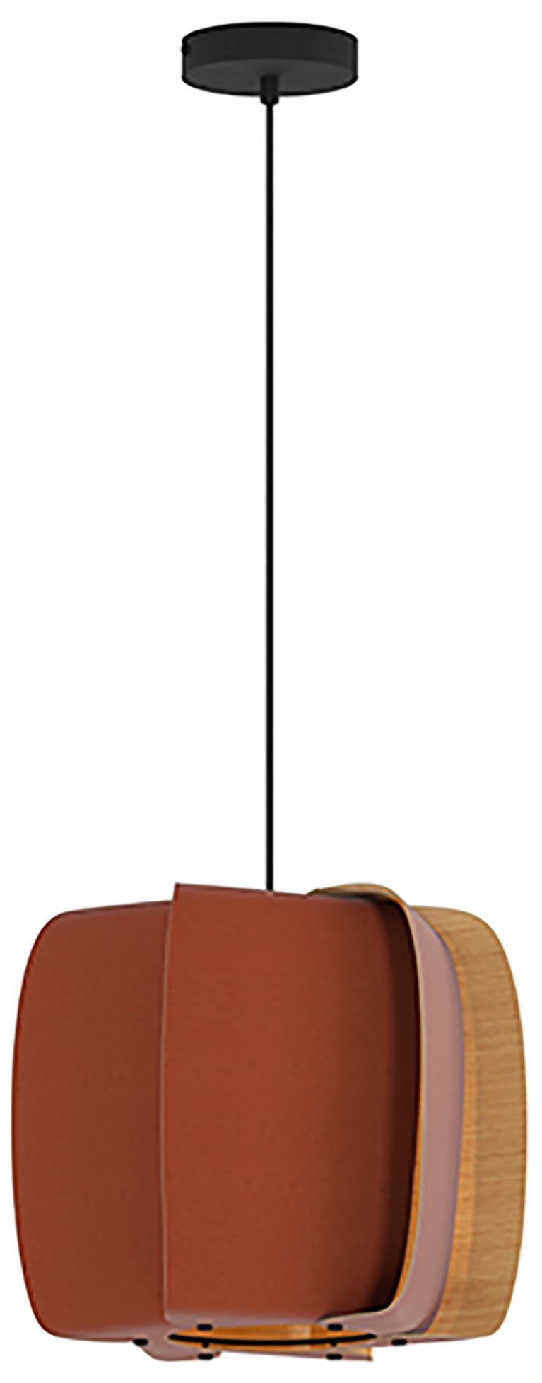 WEP Alba 40 15.75"W Pendant Black Finish w/ Teracotta/Ash Made to Order