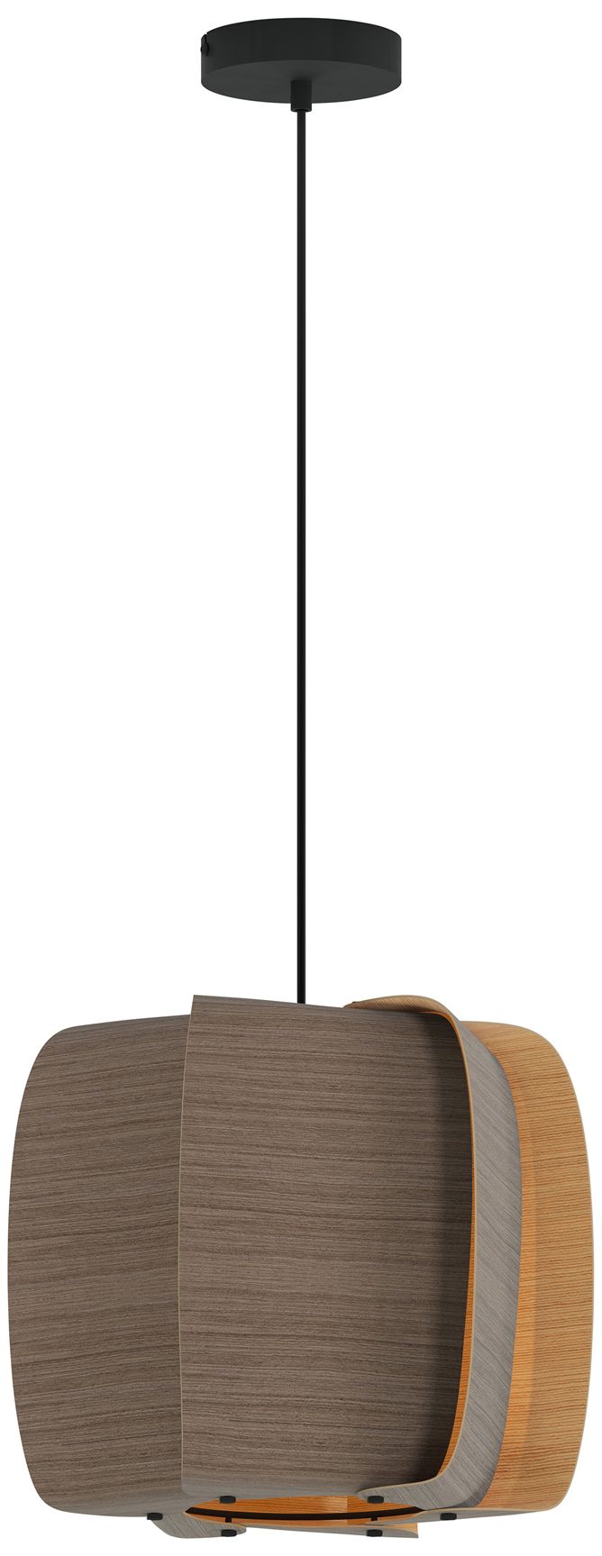 WEP Alba 40 15.75"W Pendant Black Finish with Grey Oak/Ash Made to Order