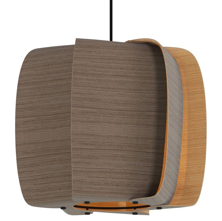 Image 2 WEP Alba 40 15.75"W Pendant Black Finish with Grey Oak/Ash Made to Order more views