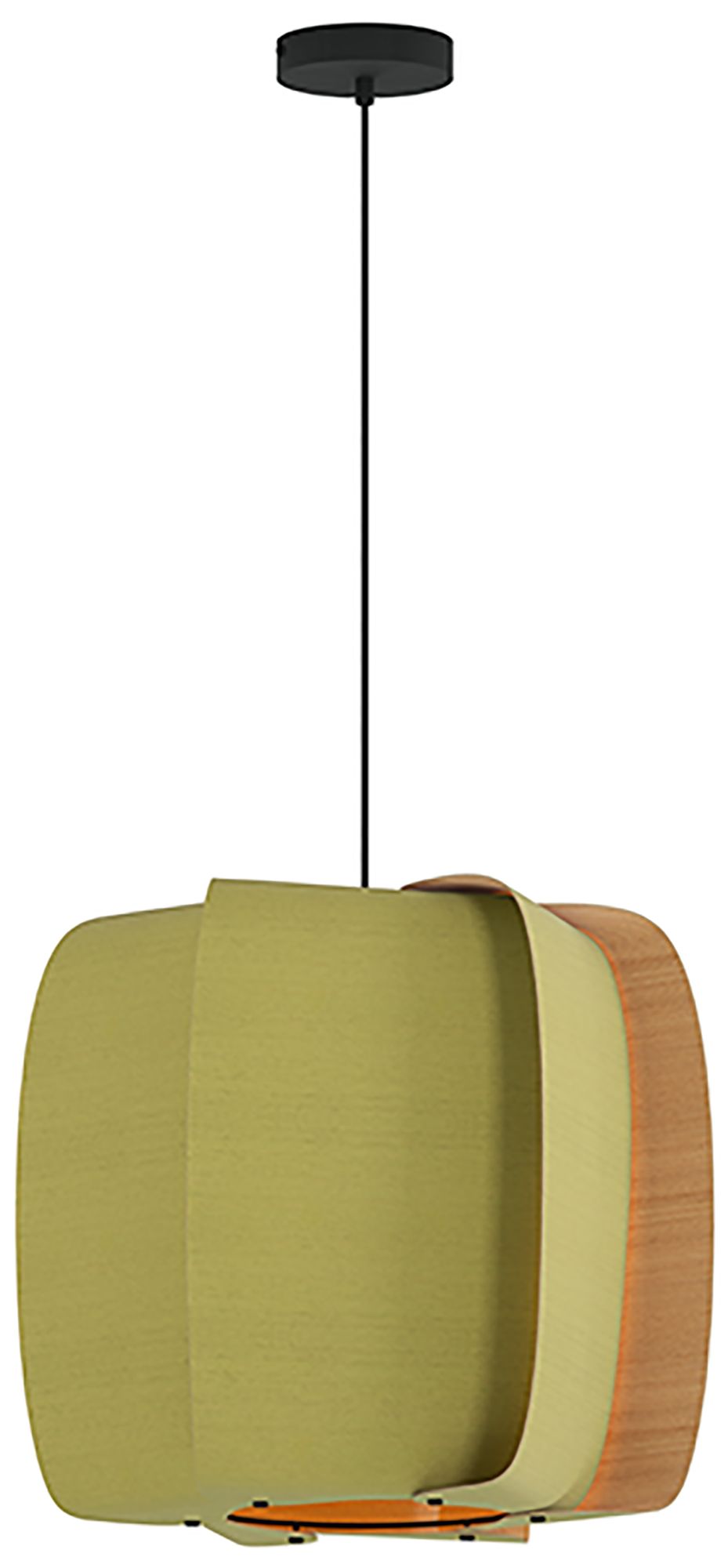 WEP Alba 54 21.25"W Pendant Black Finish w/ Pale Green/Ash Made to Ord