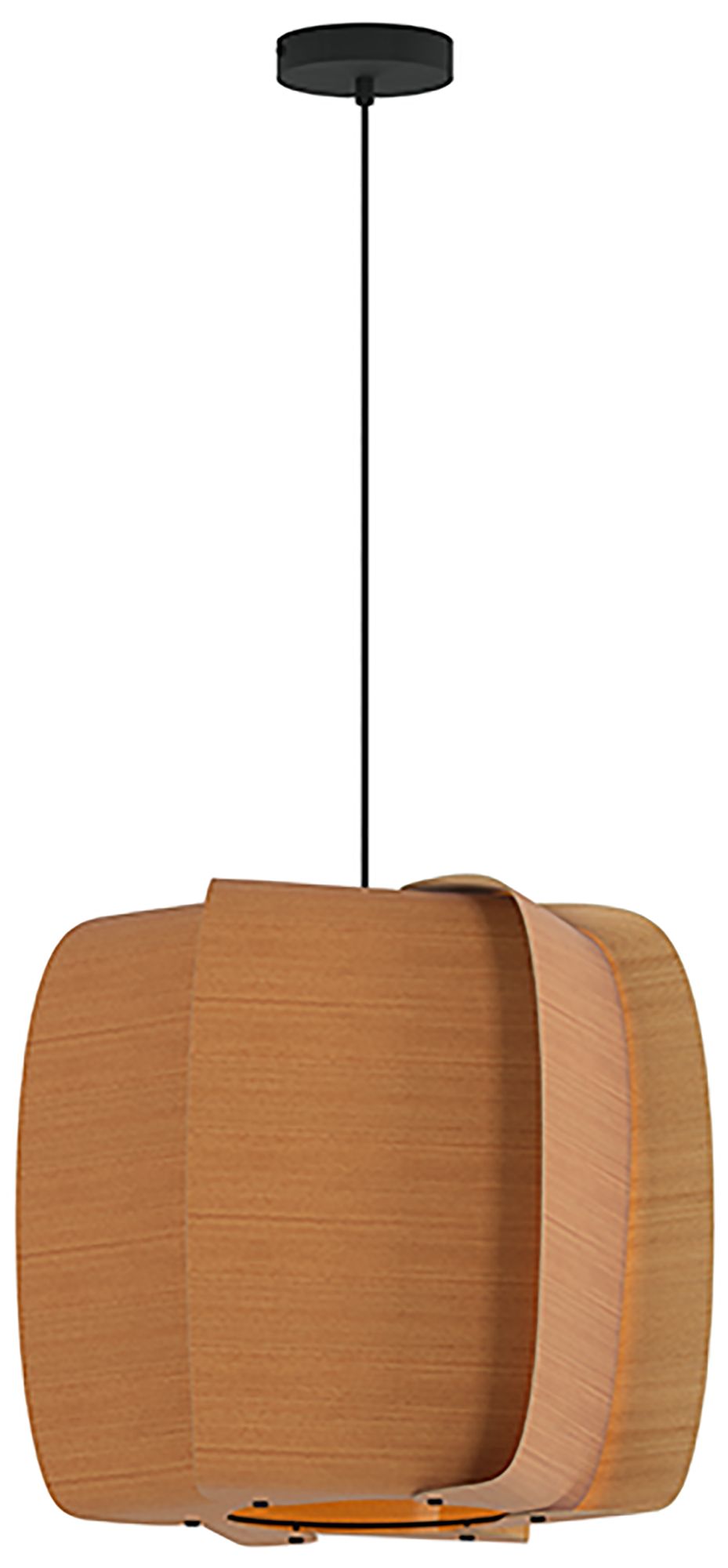 WEP Alba 54 21.25"W Pendant Black Finish with Beech/Ash Shade Made to