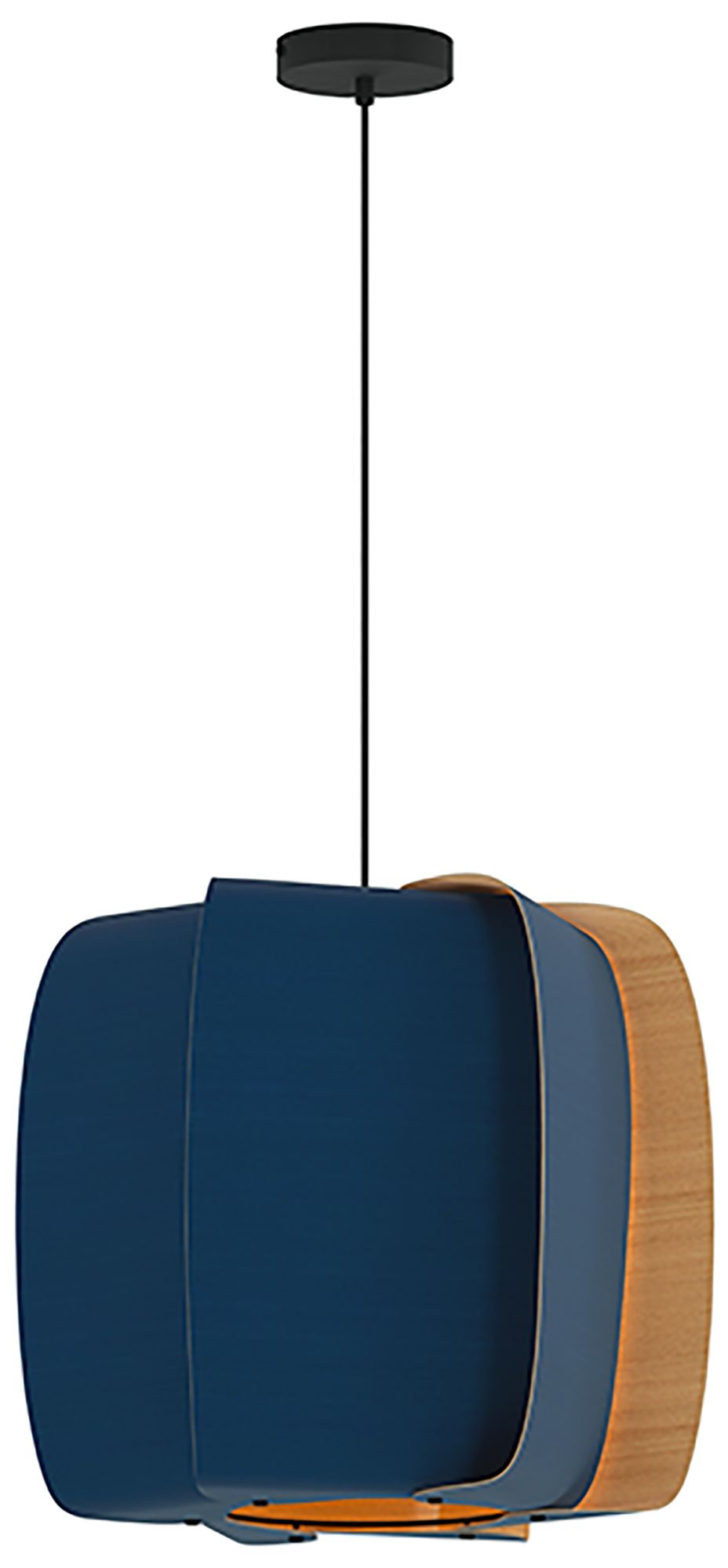 WEP Alba 54 21.25"W Pendant Black Finish with Blue/Ash Shade Made to O