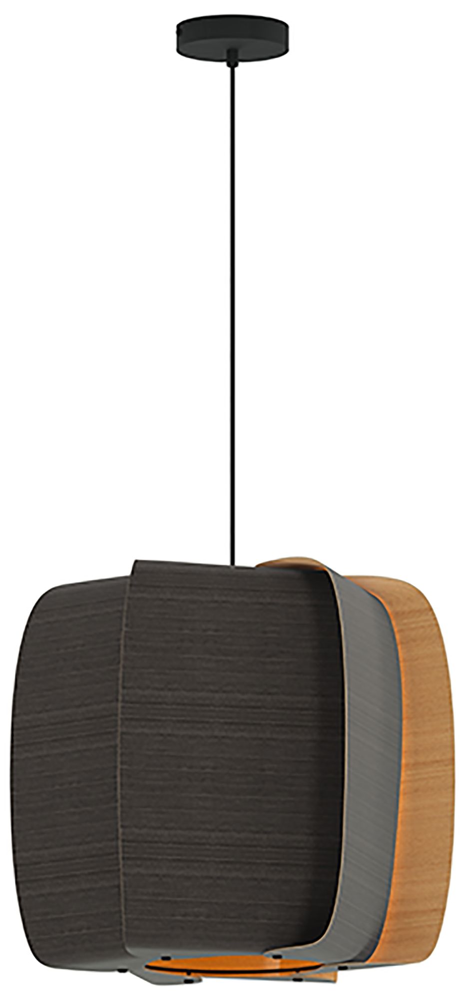WEP Alba 54 21.25"W Pendant Black Finish with Ebony/Ash Shade Made to 