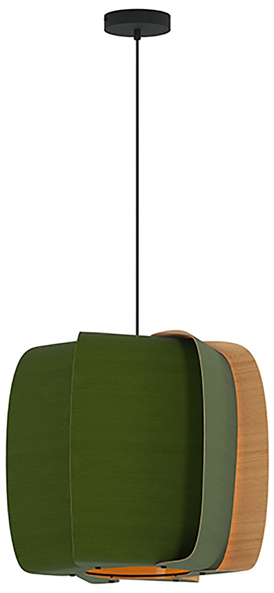 WEP Alba 54 21.25"W Pendant Black Finish with Green/Ash Shade Made to
