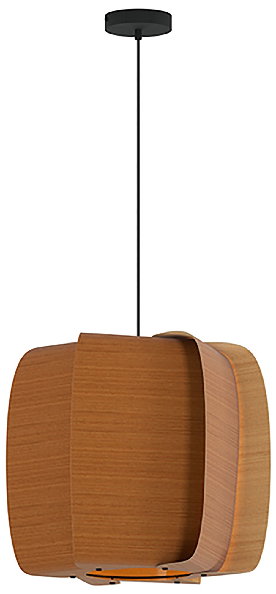 WEP Alba 54 21.25"W Pendant Black Finish with Petiribi/Ash Made to Ord