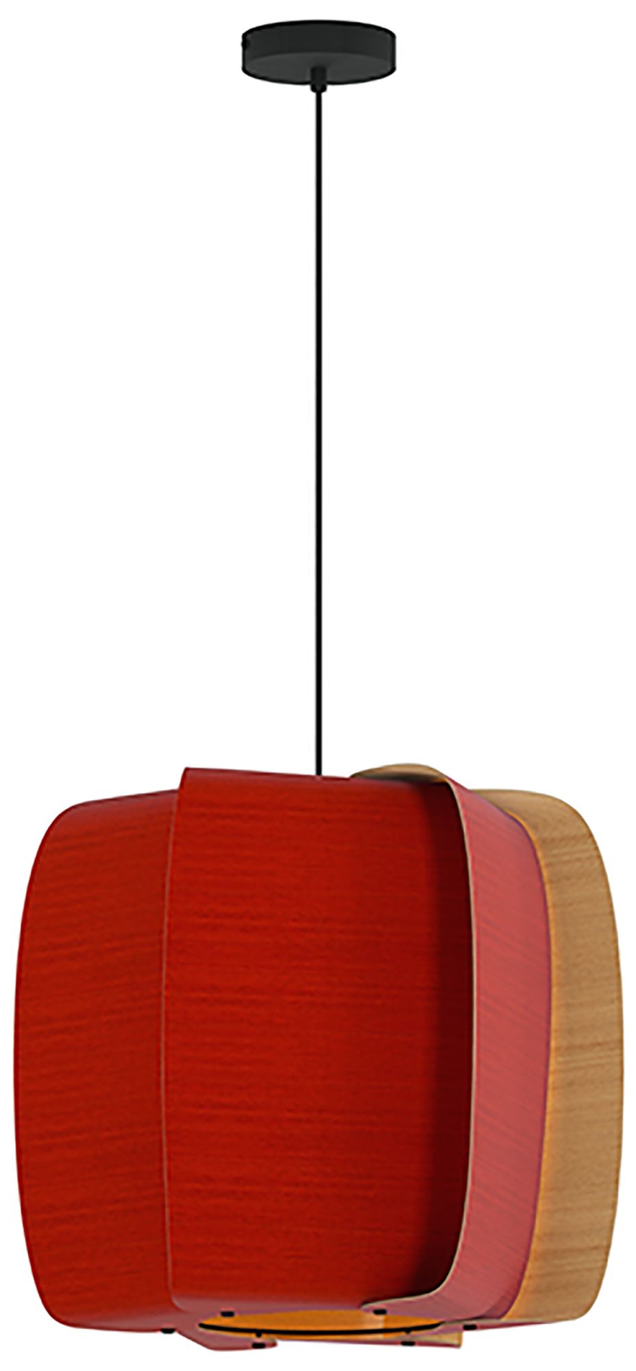 WEP Alba 54 21.25"W Pendant Black Finish with Red/Ash Shade Made to Or