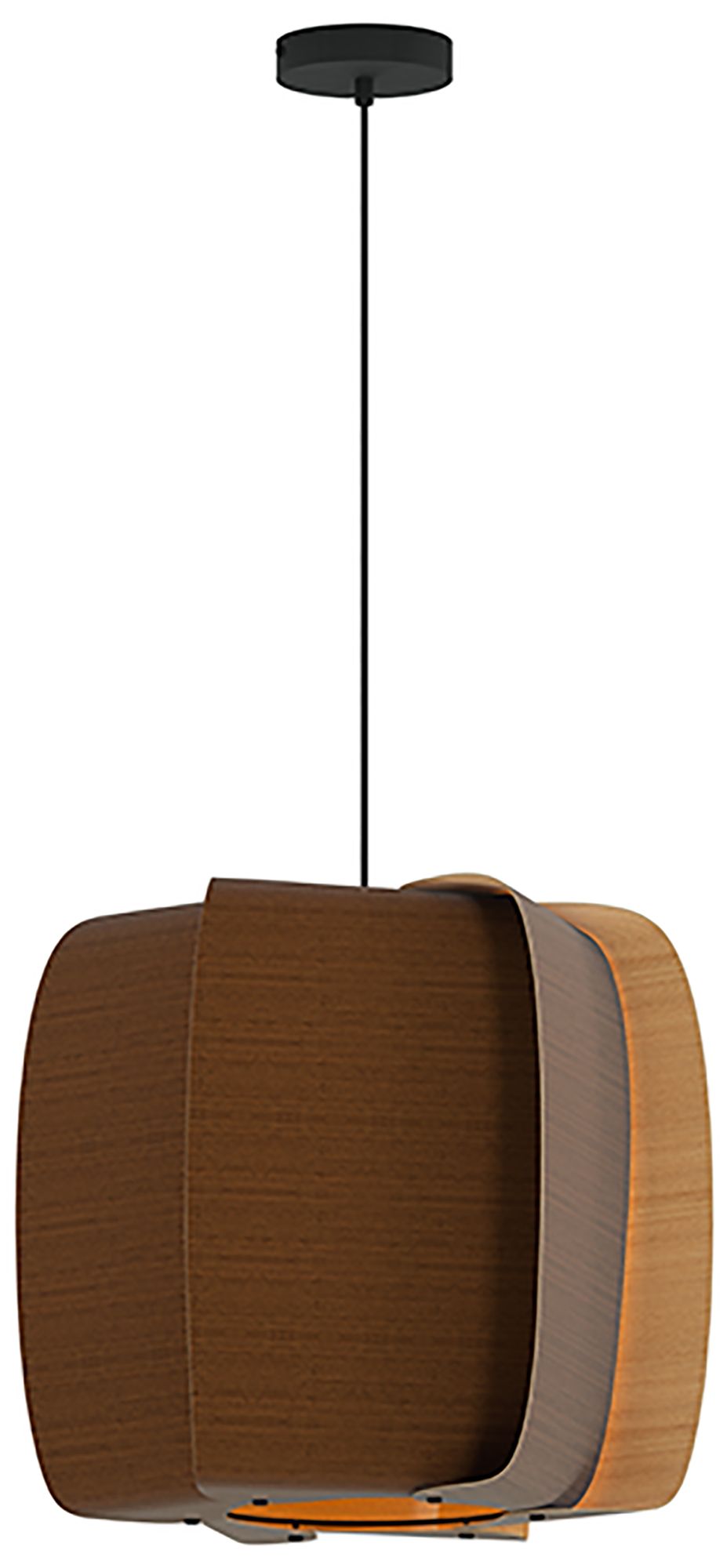 WEP Alba 54 21.25"W Pendant Black Finish with Wenge/Ash Shade Made to