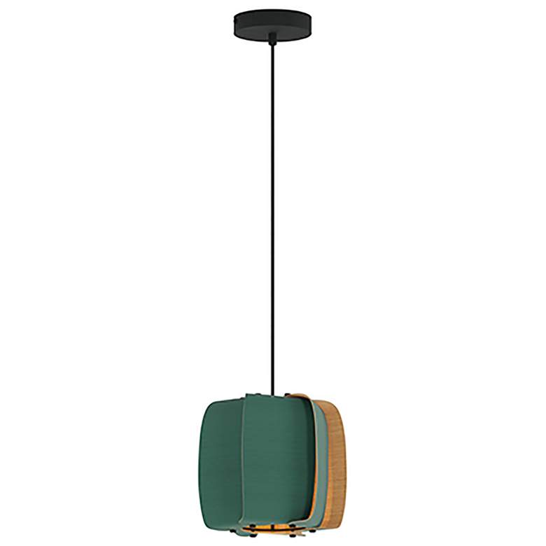 Image 1 WEP Collection Alba 26 10.25"W Pendant Black Finish w/ Petrol/Ash Shade