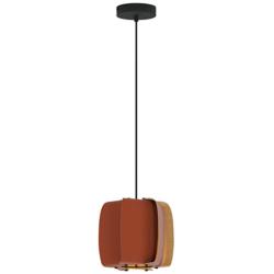 WEP Collection Alba 26 10.25"W Pendant Black Finish w/ Terracotta/Ash Shade