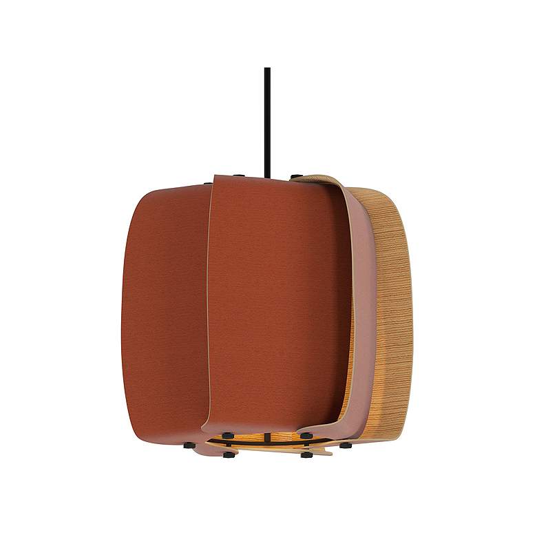 Image 2 WEP Collection Alba 26 10.25"W Pendant Black Finish w/ Terracotta/Ash Shade more views