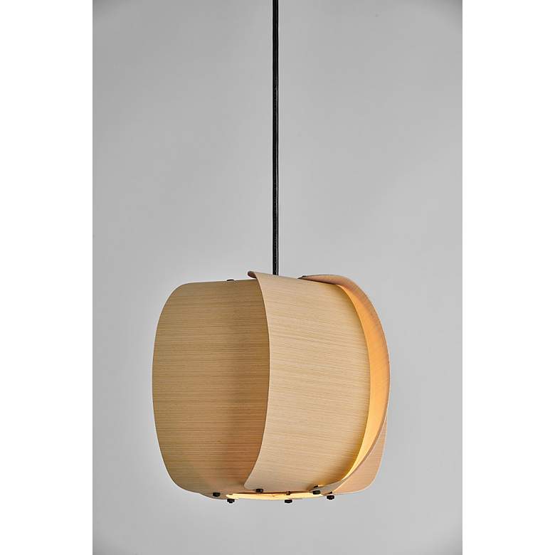 Image 3 WEP Collection Alba 26 10.25"W Pendant Black Finish with Ash Shade more views