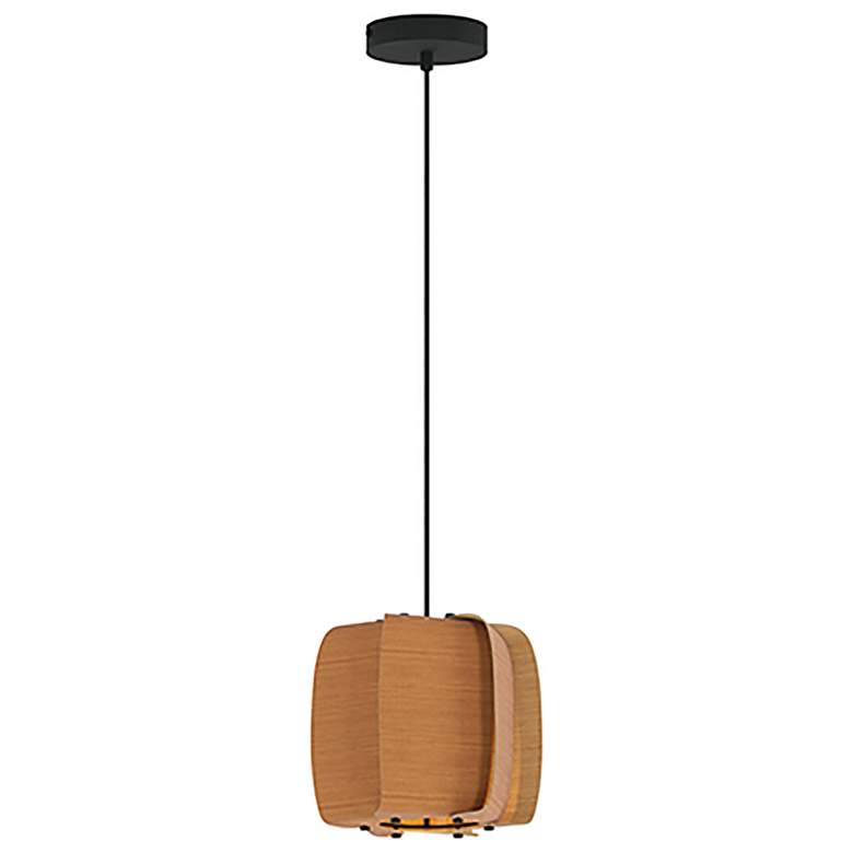 Image 1 WEP Collection Alba 26 10.25"W Pendant Black Finish with Beech/Ash Shade