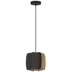 WEP Collection Alba 26 10.25"W Pendant Black Finish with Ebony/Ash Shade