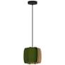 1_WEP Collection Alba 26 10.25"W Pendant Black Finish with Green/Ash Shade