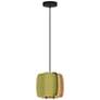 1_WEP Collection Alba 26 10.25"W Pendant Black Finish with Green/Ash Shade