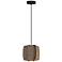 WEP Collection Alba 26 10.25"W Pendant Black Finish with Grey Oak/Ash Shade