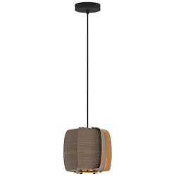 WEP Collection Alba 26 10.25"W Pendant Black Finish with Grey Oak/Ash Shade