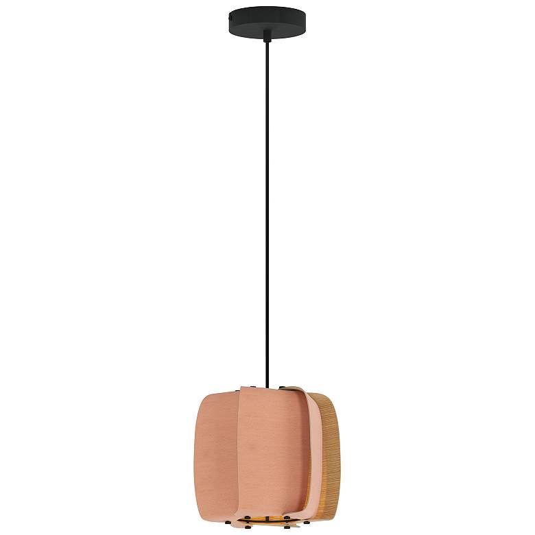 Image 1 WEP Collection Alba 26 10.25"W Pendant Black Finish with Rose/Ash Shade
