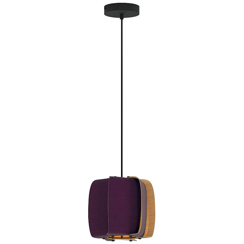 Image 1 WEP Collection Alba 26 10.25"W Pendant Black Finish with Violet/Ash Shade