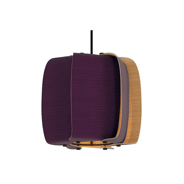 Image 2 WEP Collection Alba 26 10.25"W Pendant Black Finish with Violet/Ash Shade more views