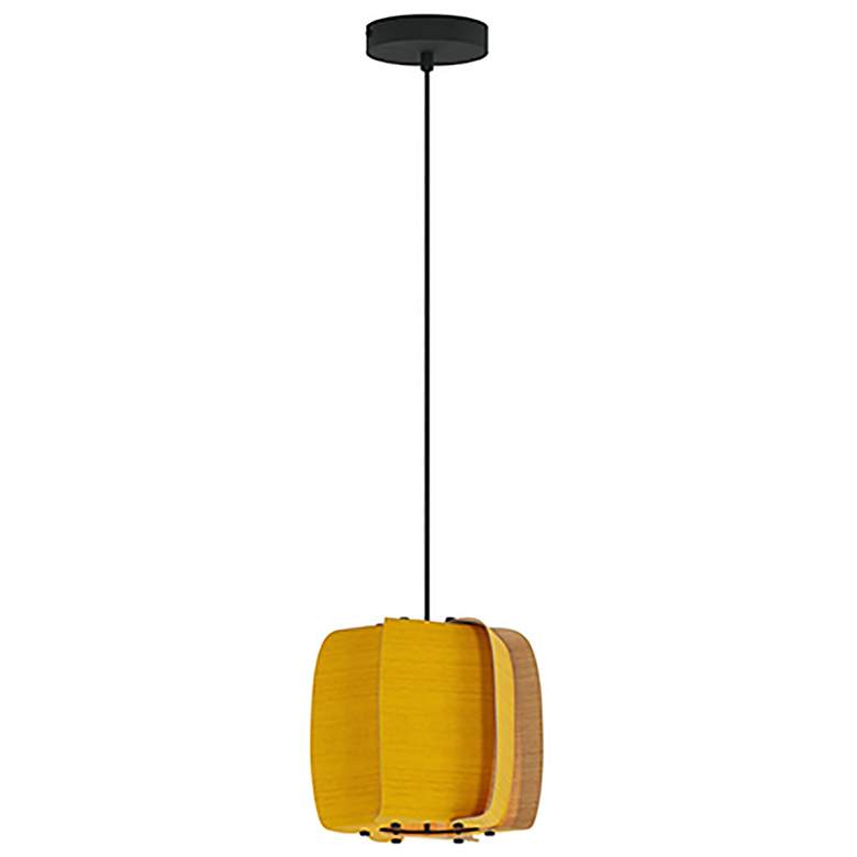 Image 1 WEP Collection Alba 26 10.25"W Pendant Black Finish with Yellow/Ash Shade