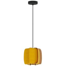 WEP Collection Alba 26 10.25"W Pendant Black Finish with Yellow/Ash Shade