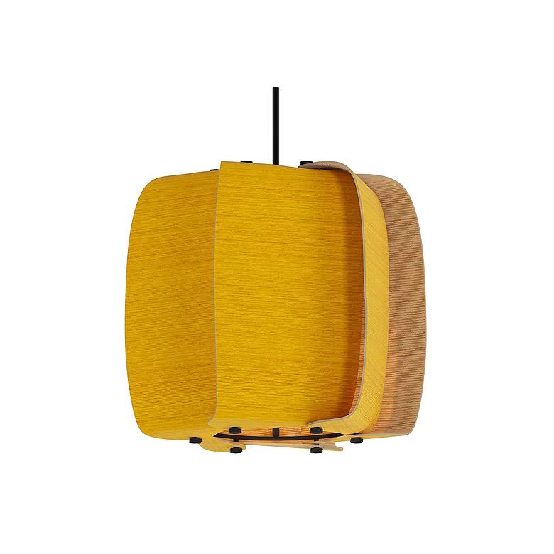 Image 2 WEP Collection Alba 26 10.25"W Pendant Black Finish with Yellow/Ash Shade more views