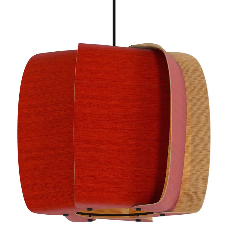 Image 2 WEP Collection Alba 40 15.75"W Pendant Black Finish with Red/Ash Shade more views