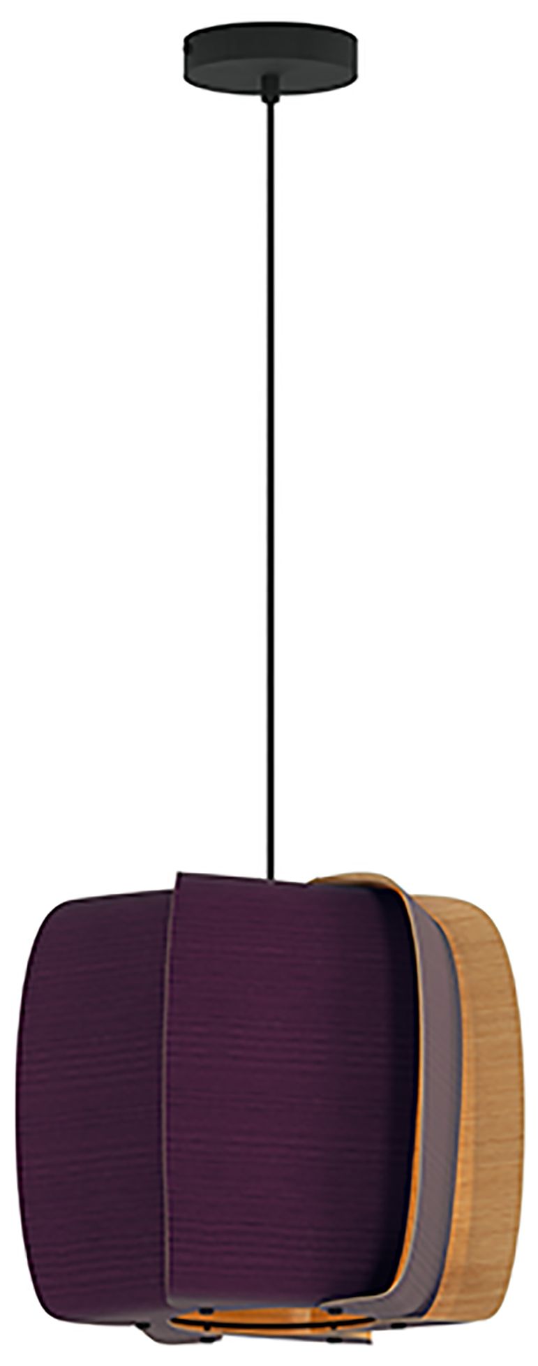 WEP Collection Alba 40 15.75"W Pendant Black Finish with Violet/Ash Sh