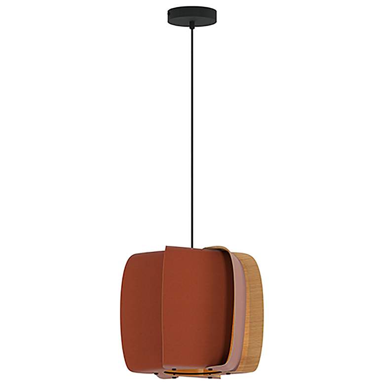 Image 1 WEP Collection Alba 40 15.75"W Pendant Black Finish w/ Teracotta/Ash Shade