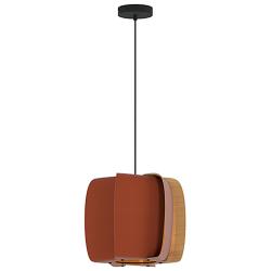 WEP Collection Alba 40 15.75"W Pendant Black Finish w/ Teracotta/Ash Shade