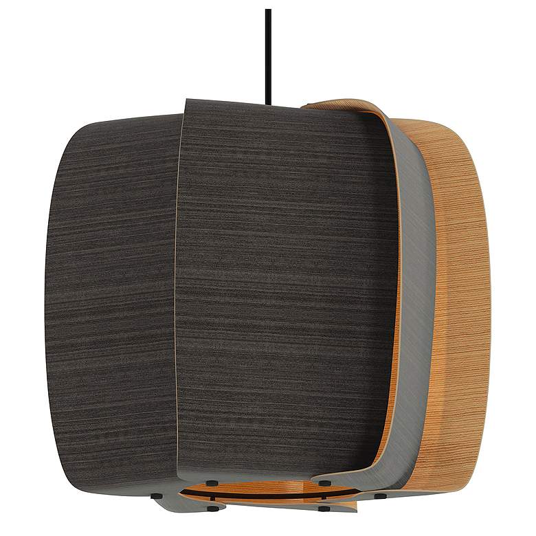 Image 2 WEP Collection Alba 40 15.75"W Pendant Black Finish with Ebony/Ash Shade more views