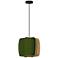 WEP Collection Alba 40 15.75"W Pendant Black Finish with Green/Ash Shade