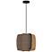 WEP Collection Alba 40 15.75"W Pendant Black Finish with Grey Oak/Ash Shade