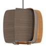 2_WEP Collection Alba 40 15.75"W Pendant Black Finish with Grey Oak/Ash Shade more views