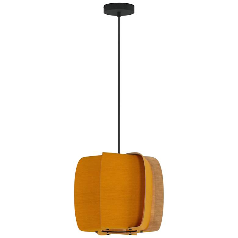 Image 1 WEP Collection Alba 40 15.75"W Pendant Black Finish with Ocher/Ash Shade