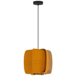 WEP Collection Alba 40 15.75"W Pendant Black Finish with Ocher/Ash Shade