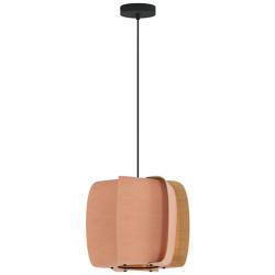 WEP Collection Alba 40 15.75"W Pendant Black Finish with Rose/Ash Shade