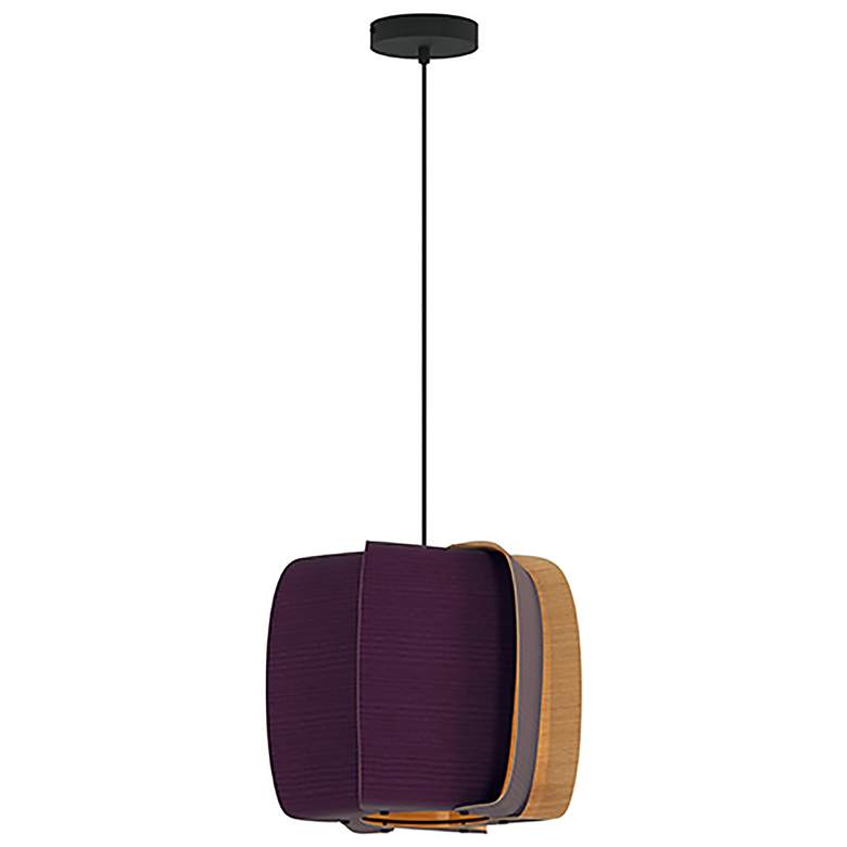 Image 1 WEP Collection Alba 40 15.75"W Pendant Black Finish with Violet/Ash Shade