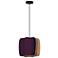WEP Collection Alba 40 15.75"W Pendant Black Finish with Violet/Ash Shade