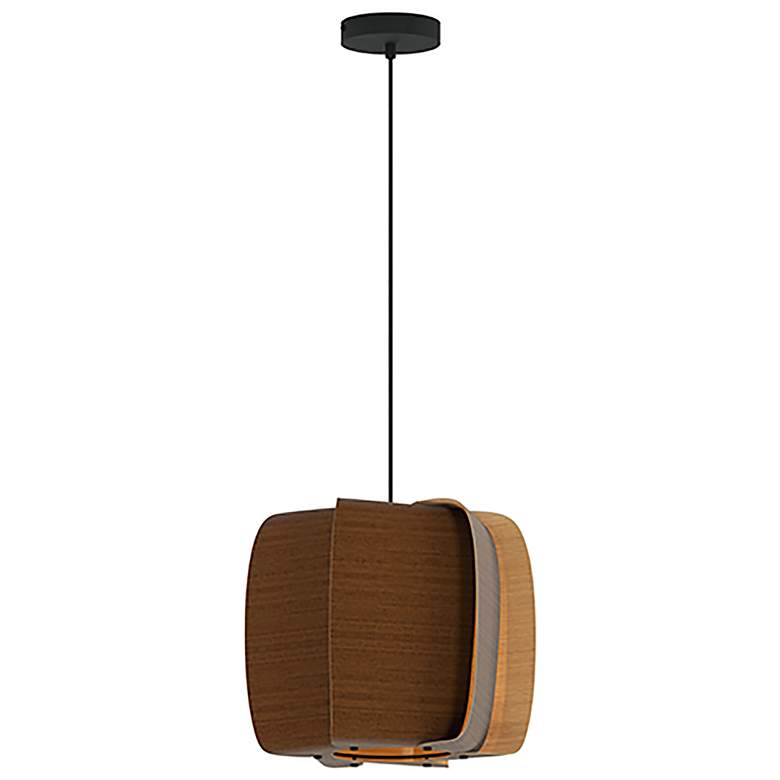 Image 1 WEP Collection Alba 40 15.75"W Pendant Black Finish with Wenge/Ash Shade