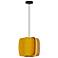 WEP Collection Alba 40 15.75"W Pendant Black Finish with Yellow/Ash Shade