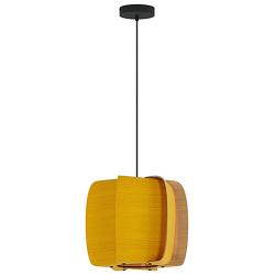 WEP Collection Alba 40 15.75"W Pendant Black Finish with Yellow/Ash Shade