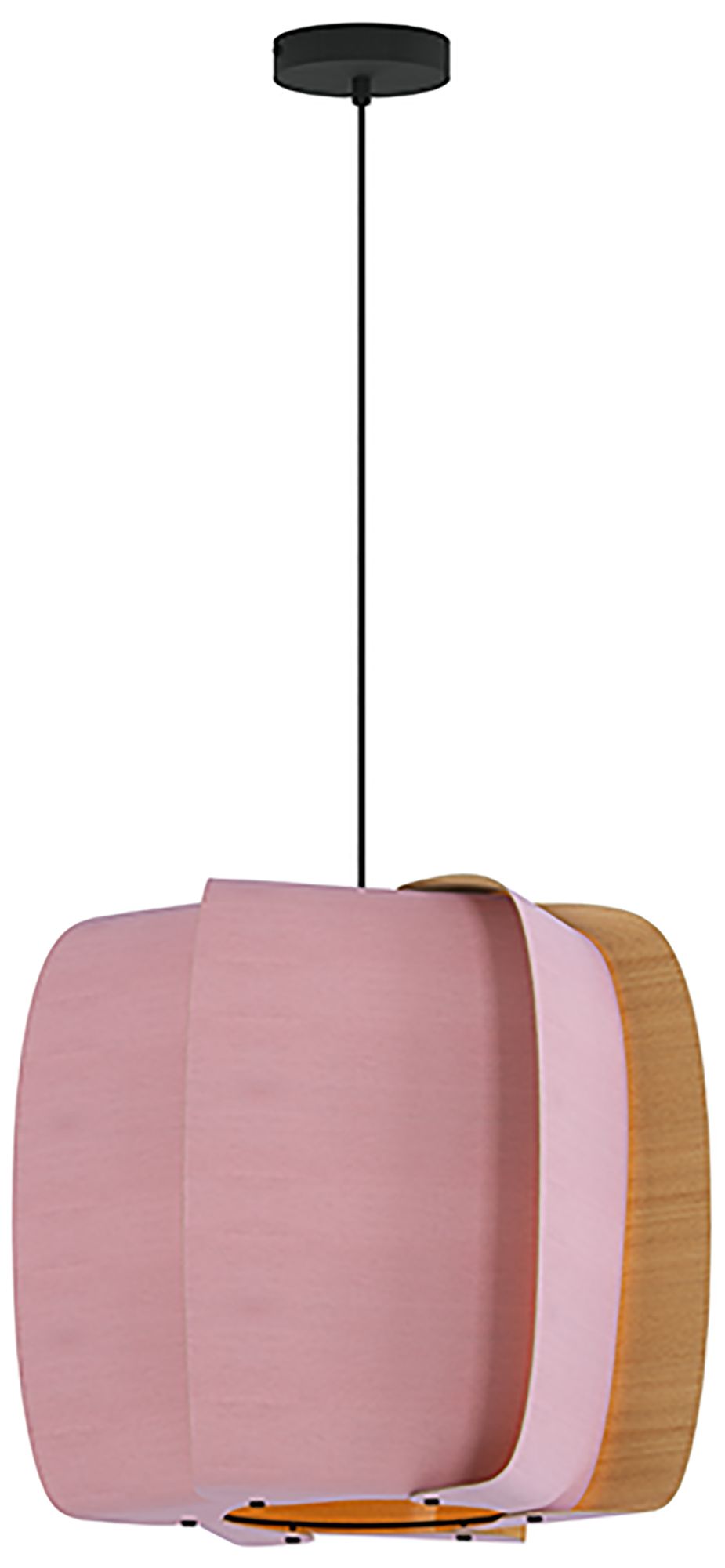 WEP Collection Alba 54 21.25"W Pendant Black Finish with Rose/Ash Shad