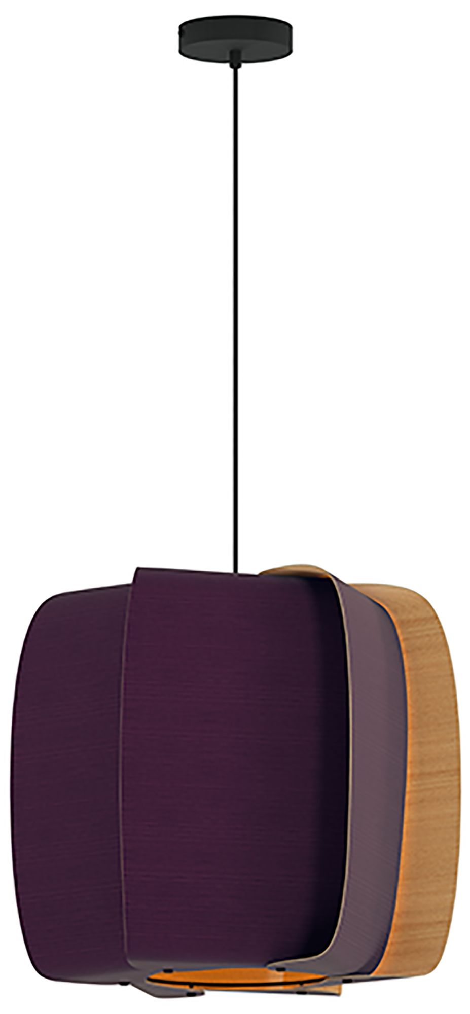 WEP Collection Alba 54 21.25"W Pendant Black Finish with Violet/Ash Sh