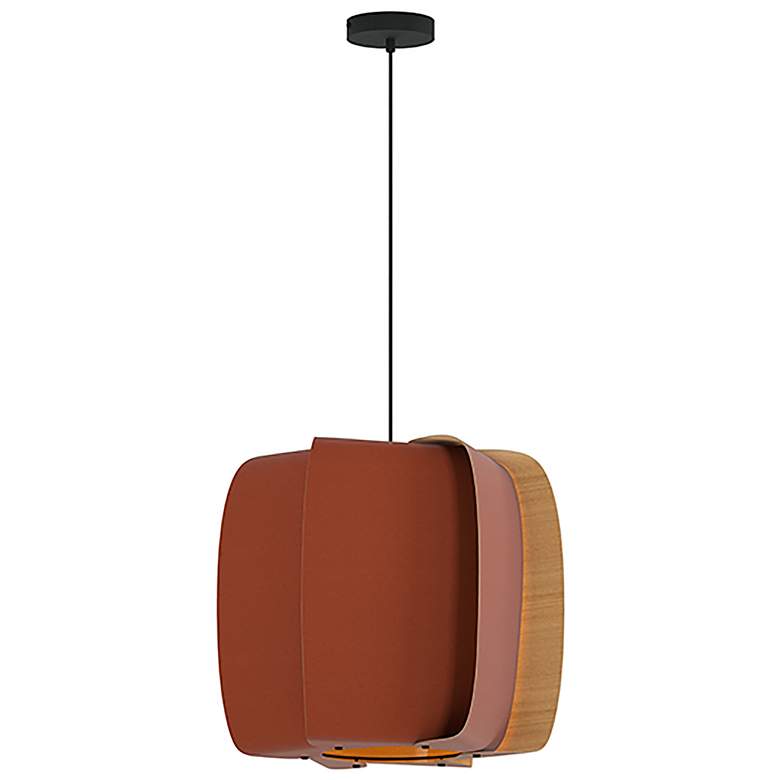 Image 1 WEP Collection Alba 54 21.25"W Pendant Black Finish w/ Terracotta/Ash Shade