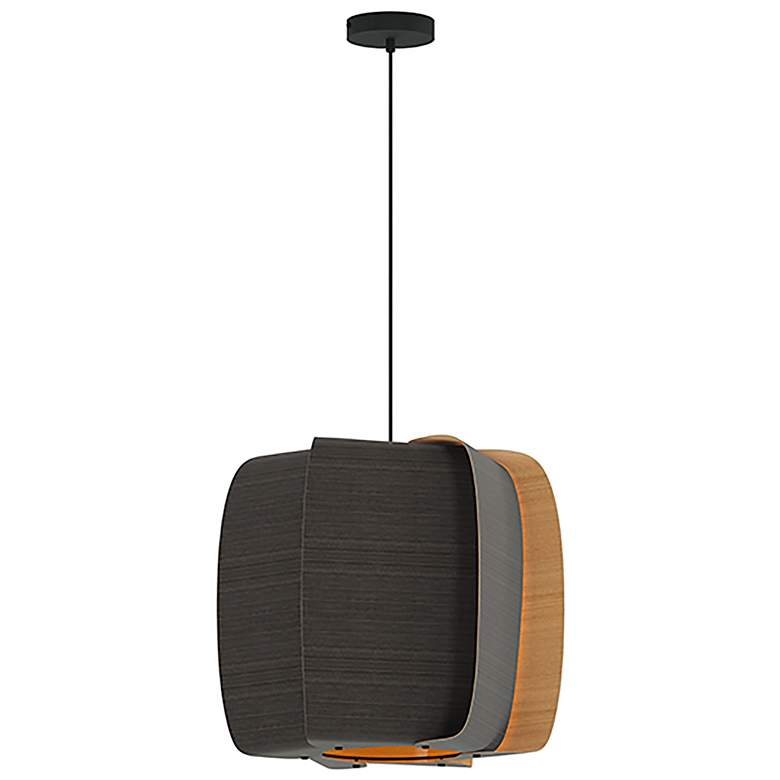 Image 1 WEP Collection Alba 54 21.25"W Pendant Black Finish with Ebony/Ash Shade