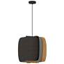 WEP Collection Alba 54 21.25"W Pendant Black Finish with Ebony/Ash Shade