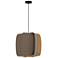 WEP Collection Alba 54 21.25"W Pendant Black Finish with Grey Oak/Ash Shade